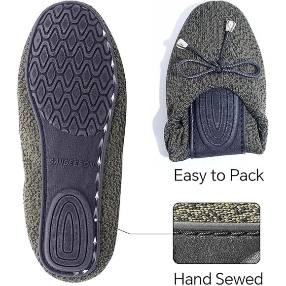 1956 SANGEESON Womens Ballet Flats Round Toe Slip on Comfort Dress Shoe Gray 8.5 - Picture 3 of 4